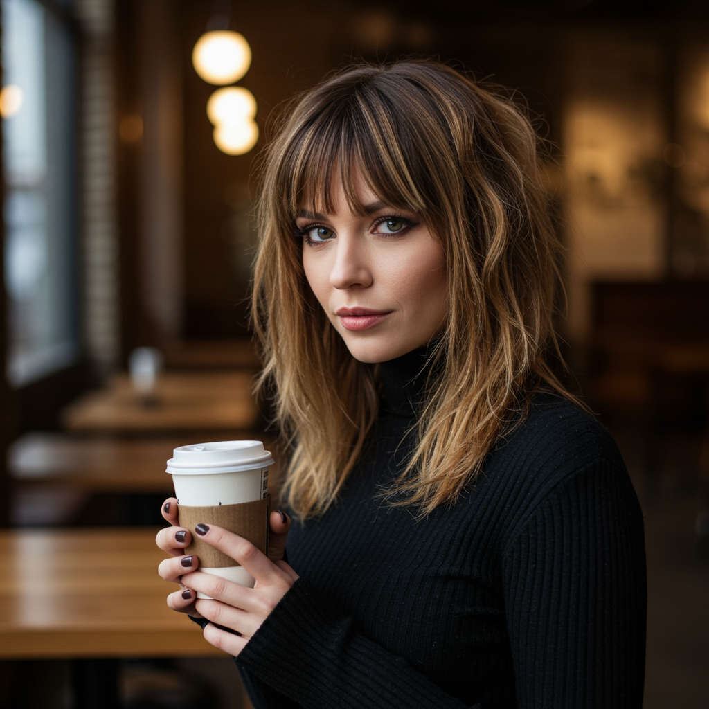 12 Textured Layers with Curtain Bangs for Frosty Vibes 2025