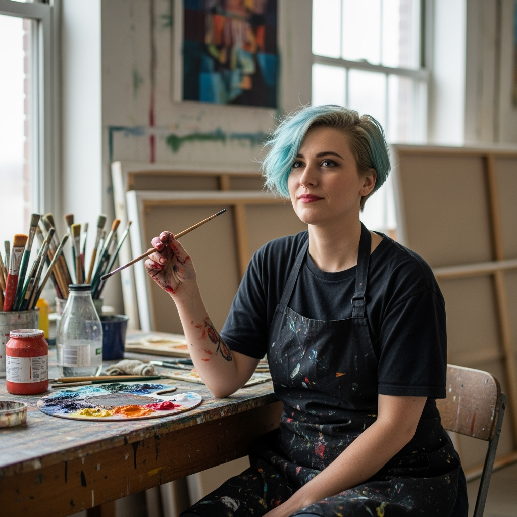 Casual mix of bun and flow