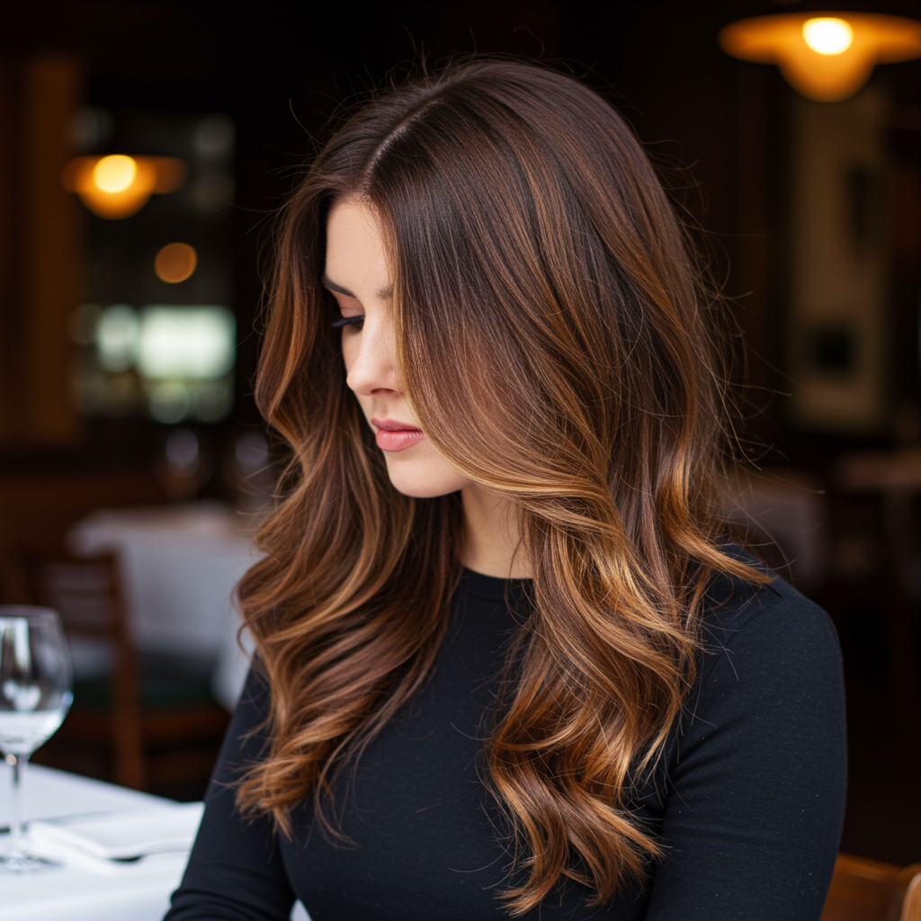11 Voluminous Blowout Styles with Caramel Highlights