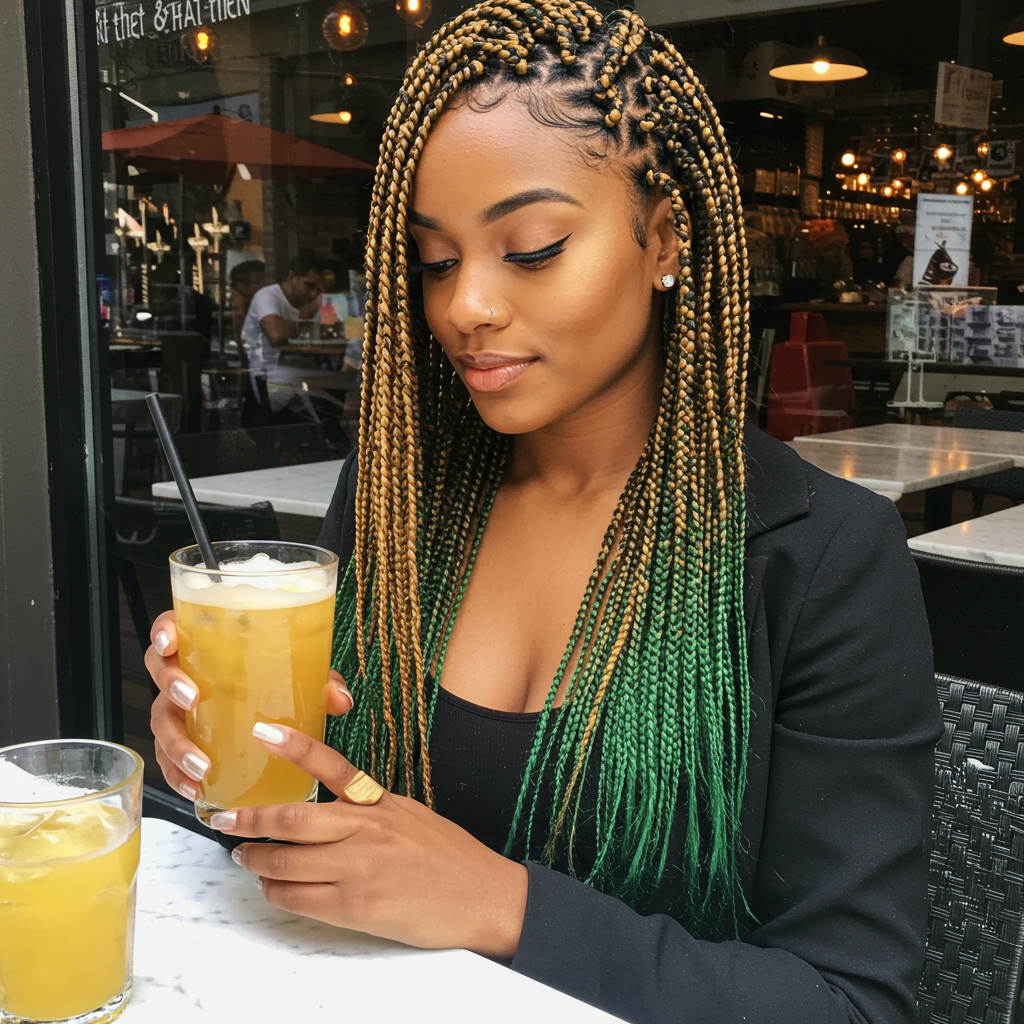 13 Cozy Deep Emerald Box Braids To Try in 2025