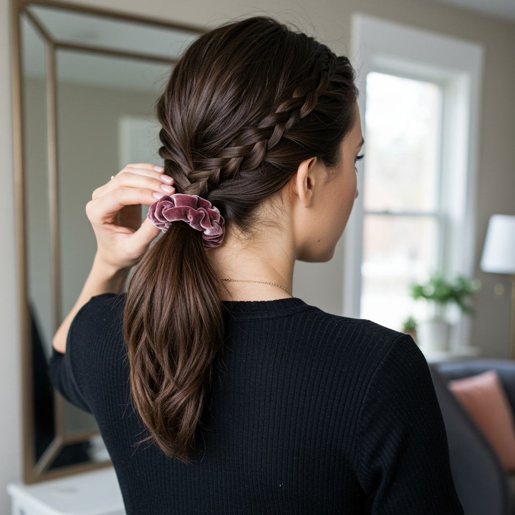 12 Glam Ponytails Sleek Low Velvet Wrap Ideas for Fall