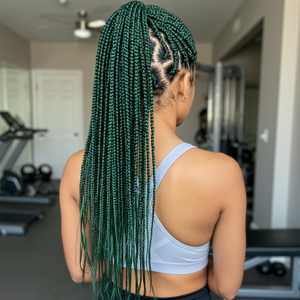 13 Cozy Deep Emerald Box Braids To Try in 2025