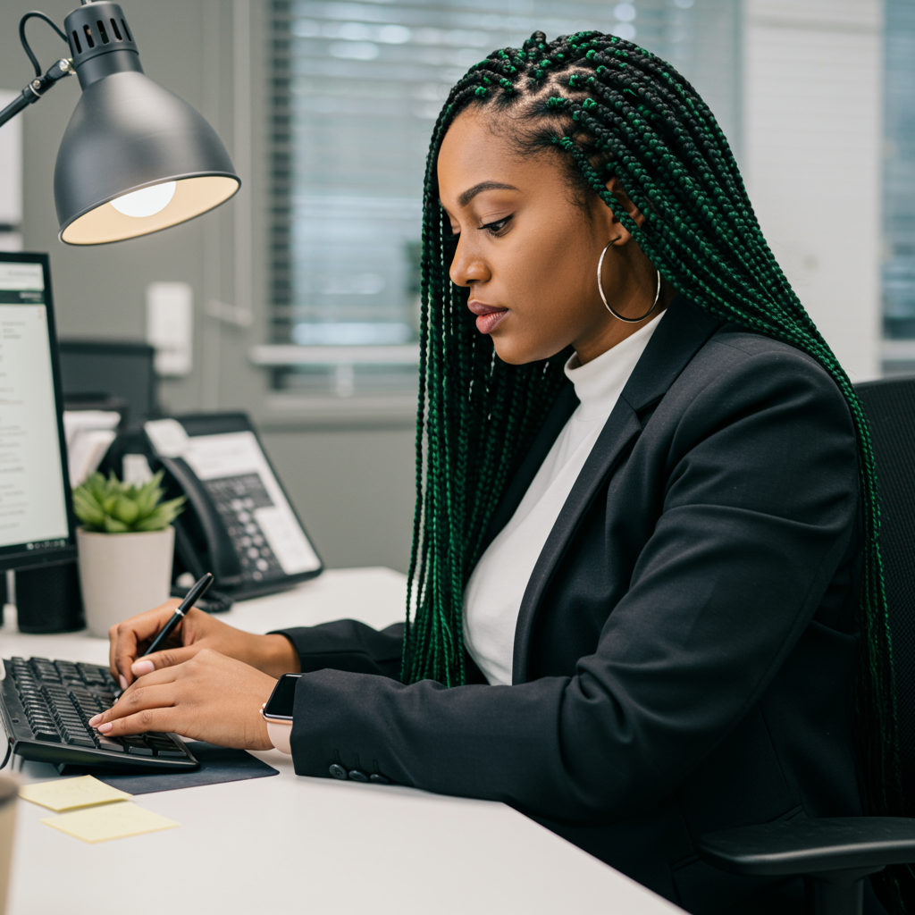 13 Cozy Deep Emerald Box Braids To Try in 2025