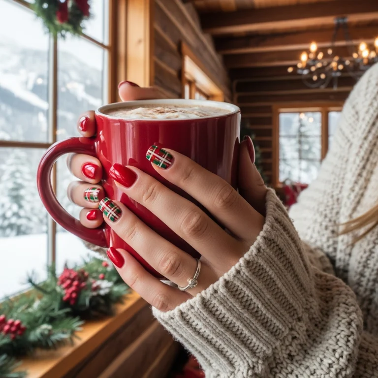 Red Plaid Nail Patterns