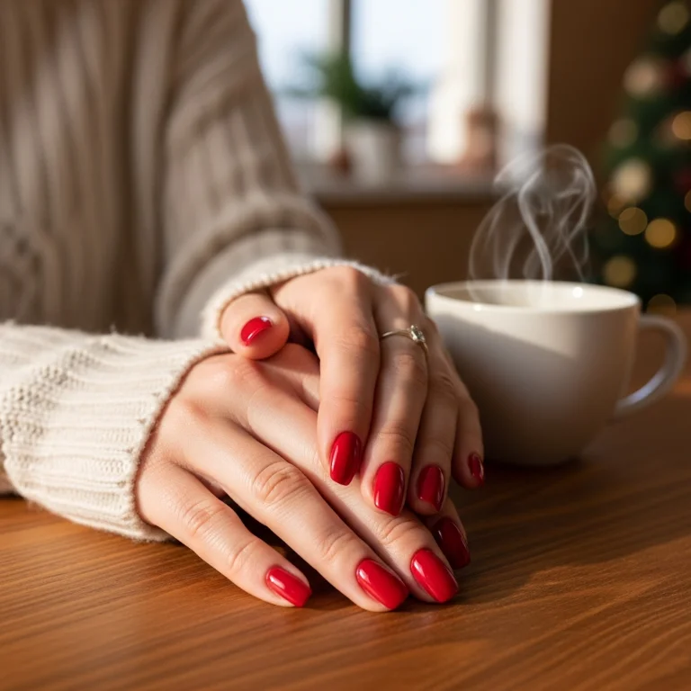 Glossy Cherry Red Nail Polish