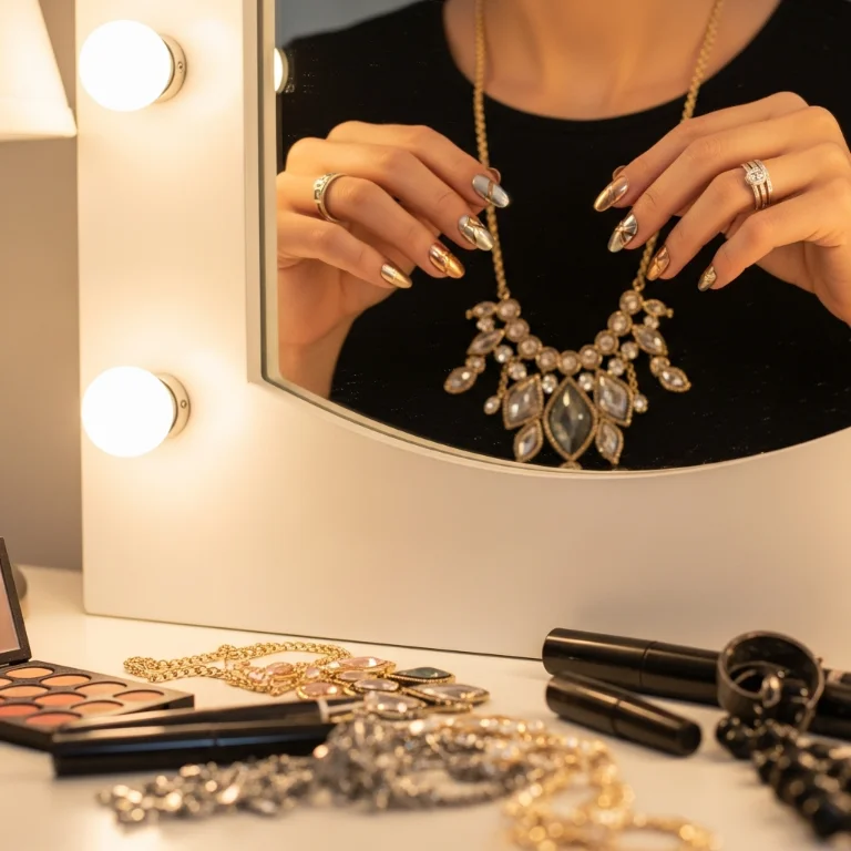 Mixed Metallic Nails for Holiday Parties