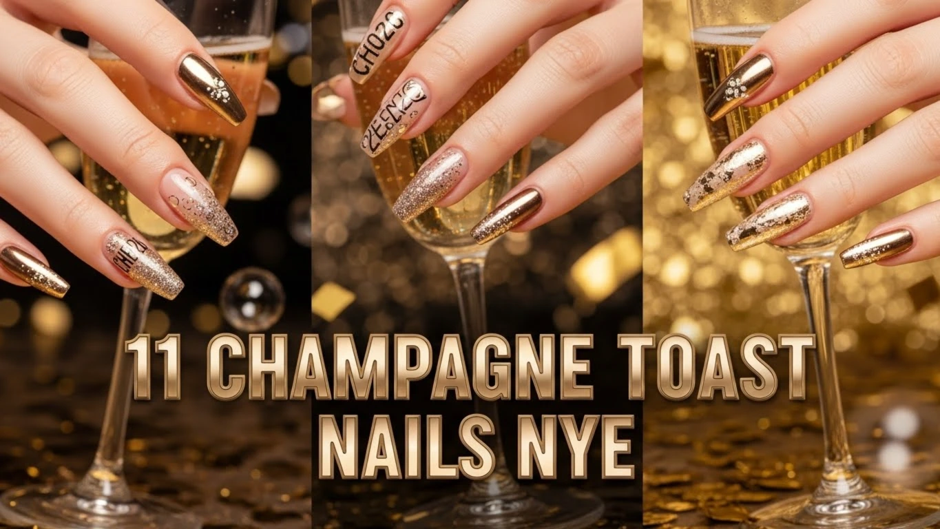 11 Champagne Toast Nail Designs for NYE