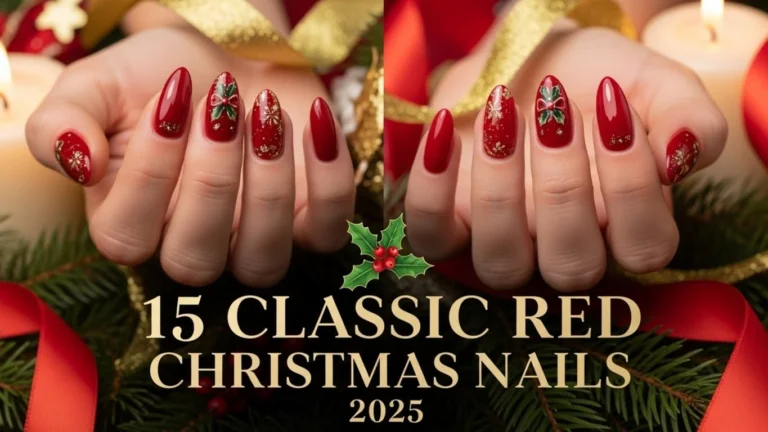 15 Classic Red Christmas Nail Designs for Holidays